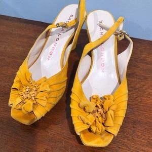 Bright Yellow Peep Toe Slingbacks